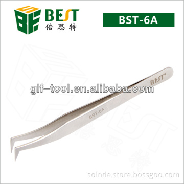BEST-BST-6A bent tip tweezers/anti-static stainless tweezers